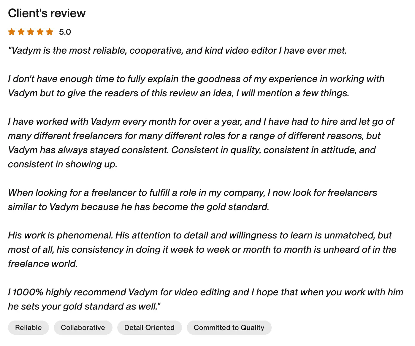 Upwork Review - Martell Fletcher (FIC ministry)